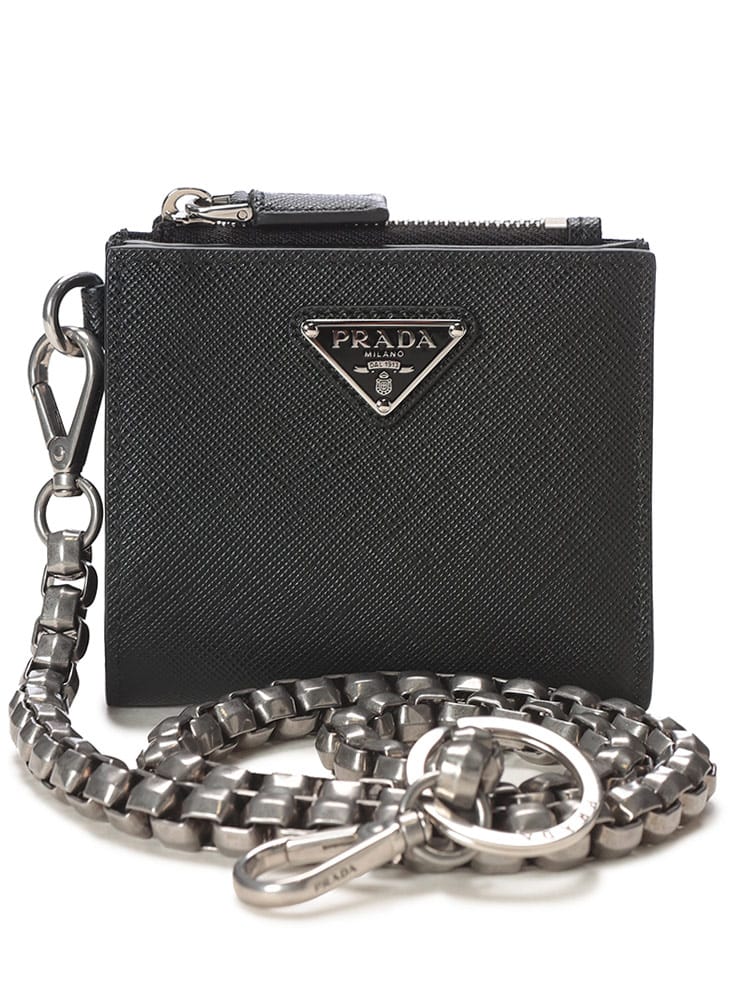 PRADA (プラダ) チェーン付 サフィアーノレザー 財布 PR2ML0492HJD メンズ