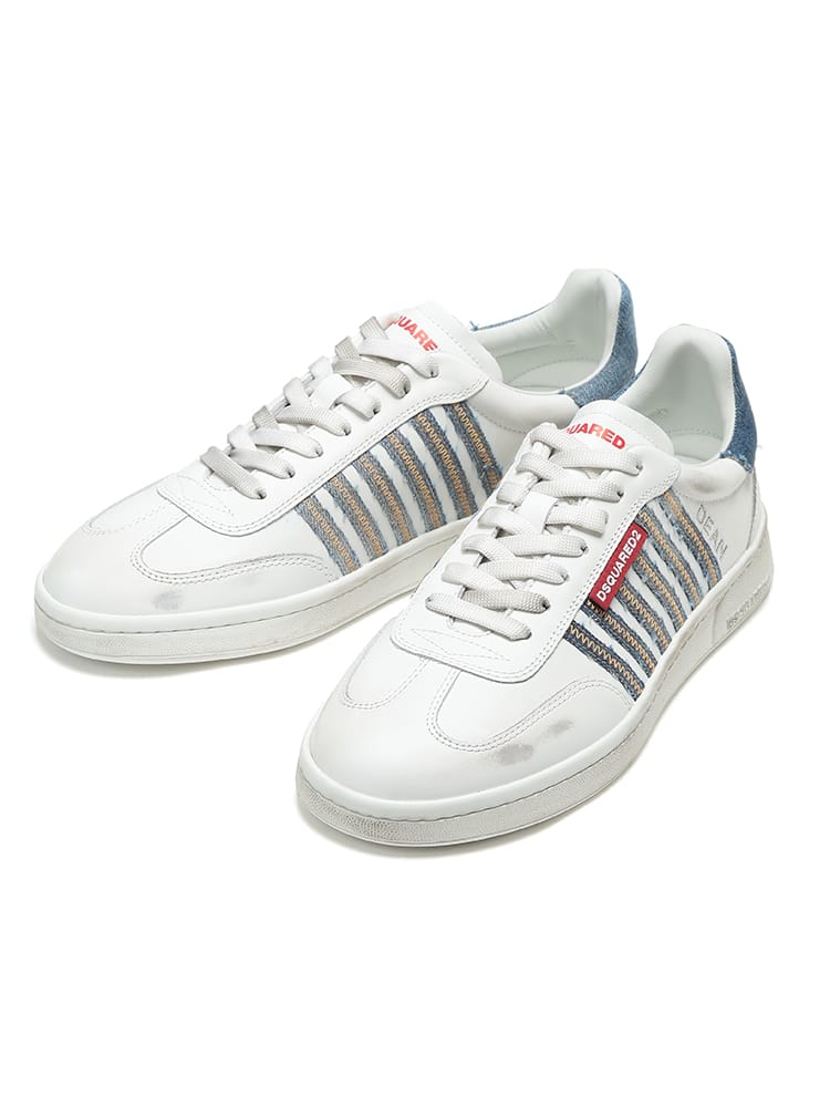 DSQUARED2 (ディースクエアード) デニムコンビ レザースニーカー BOXER 