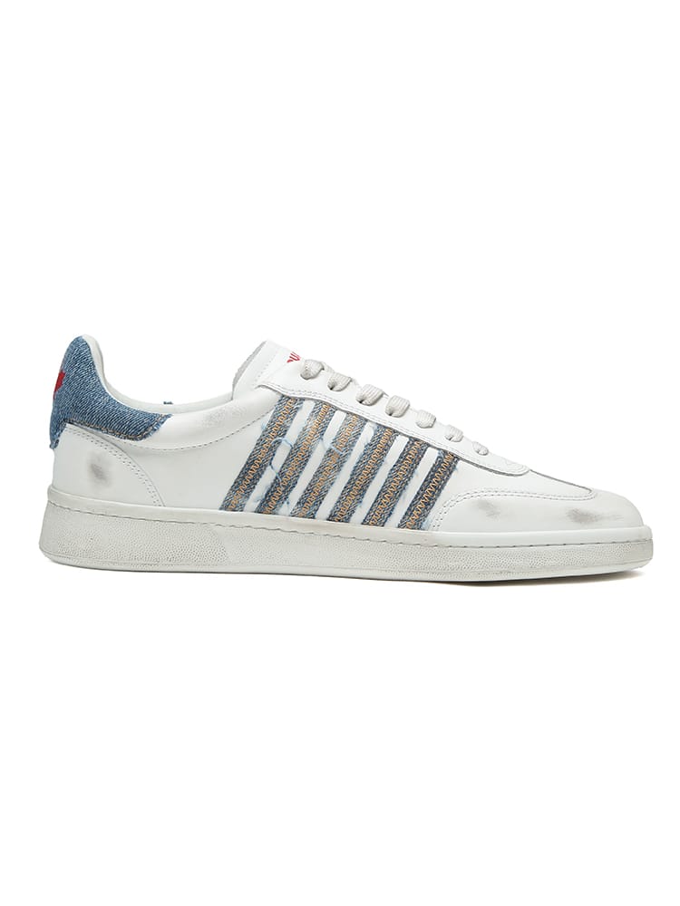 DSQUARED2 (ディースクエアード) デニムコンビ レザースニーカー BOXER 