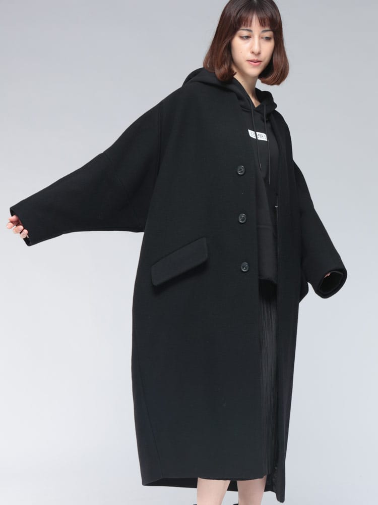 MM6 Maison Margiela (エムエムシックス メゾン マルジェラ) ノーカラー ウール ロング コート MM6LS52AA0192 レディース