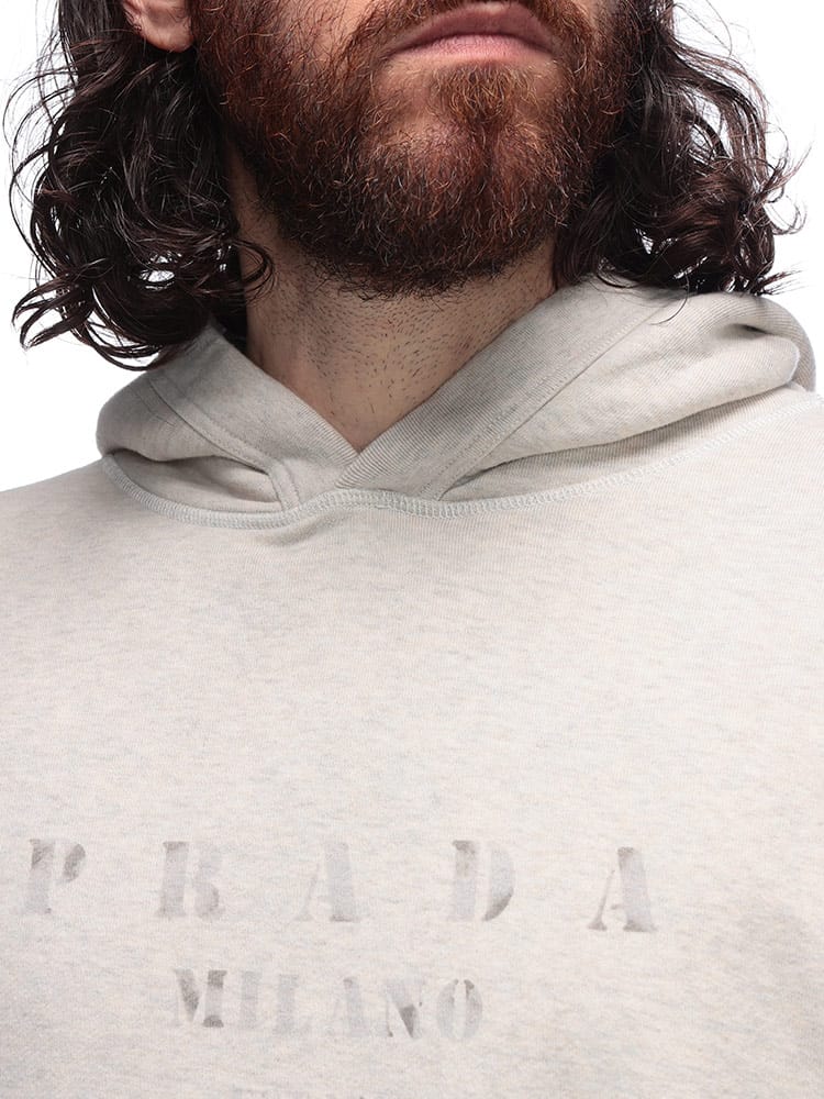 PRADA (プラダ) ロゴプリント スウェットパーカー カスレプリント 