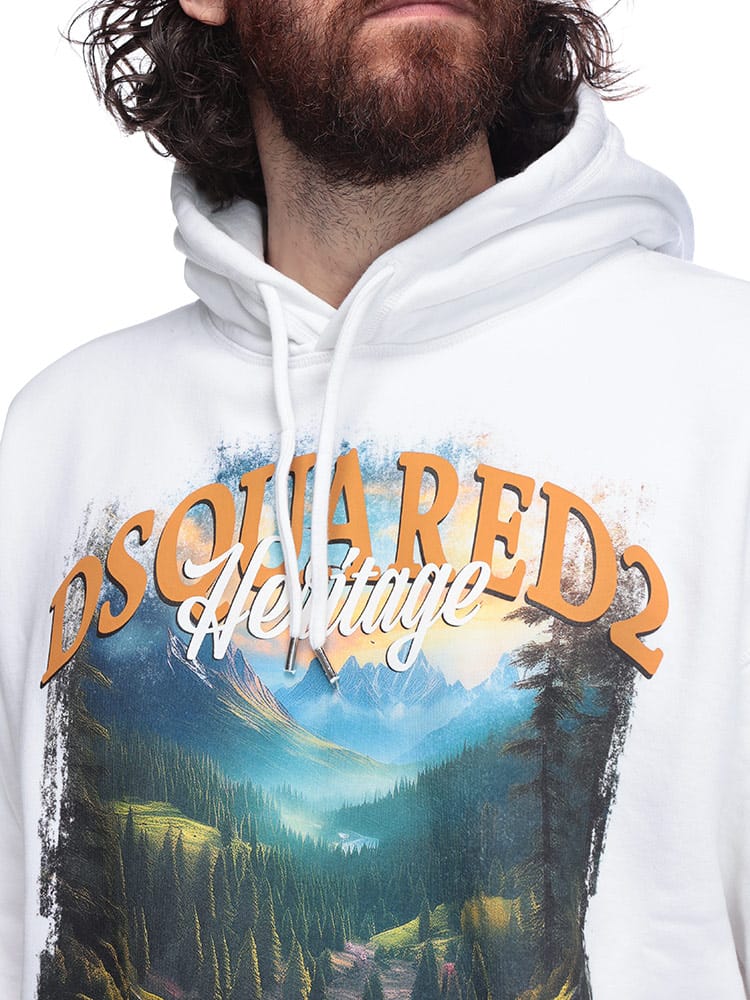 DSQUARED2 (ディースクエアード) 裏起毛 プリント スウェット プル 