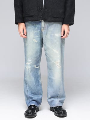 OUR LEGACY (アワーレガシー) ダメージデジタルプリント デニム ジップフライ ジーンズ THIRD CUT OLM4205TDD メンズ