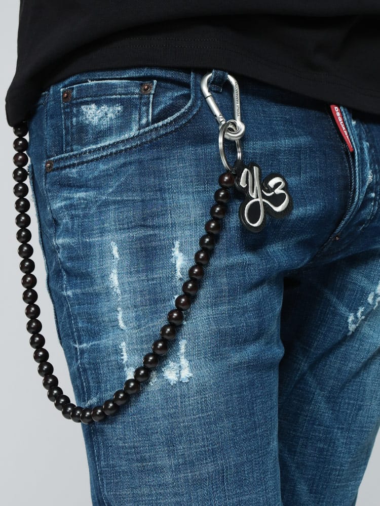 Y-3 (ワイスリー) ロゴチャーム ウッドビーズ キーチェーン Y3JV9726 メンズ