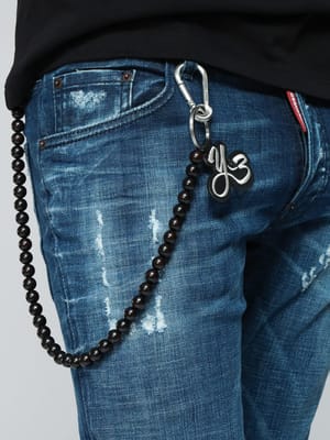 Y-3 (ワイスリー) ロゴチャーム ウッドビーズ キーチェーン Y3JV9726 メンズ