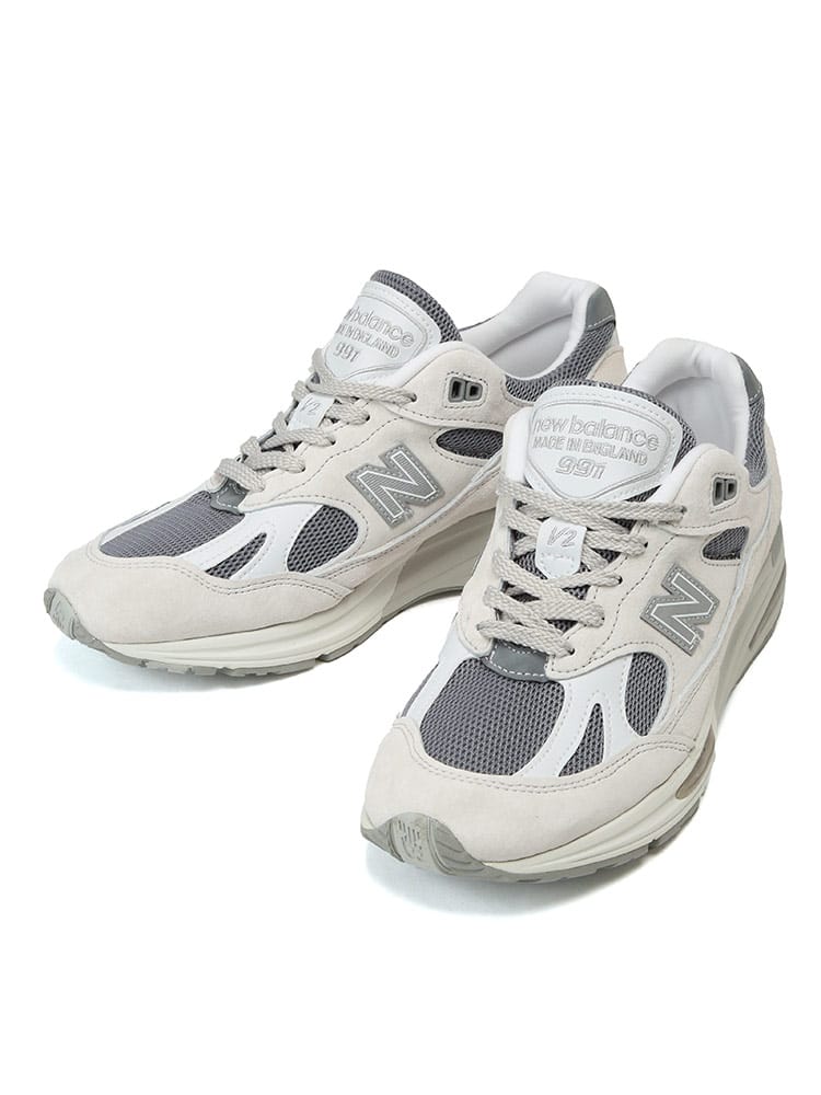 New Balance (ニューバランス) スエード メッシュ ローカットスニーカー Made in UK 991v2 NEWU991A メンズ