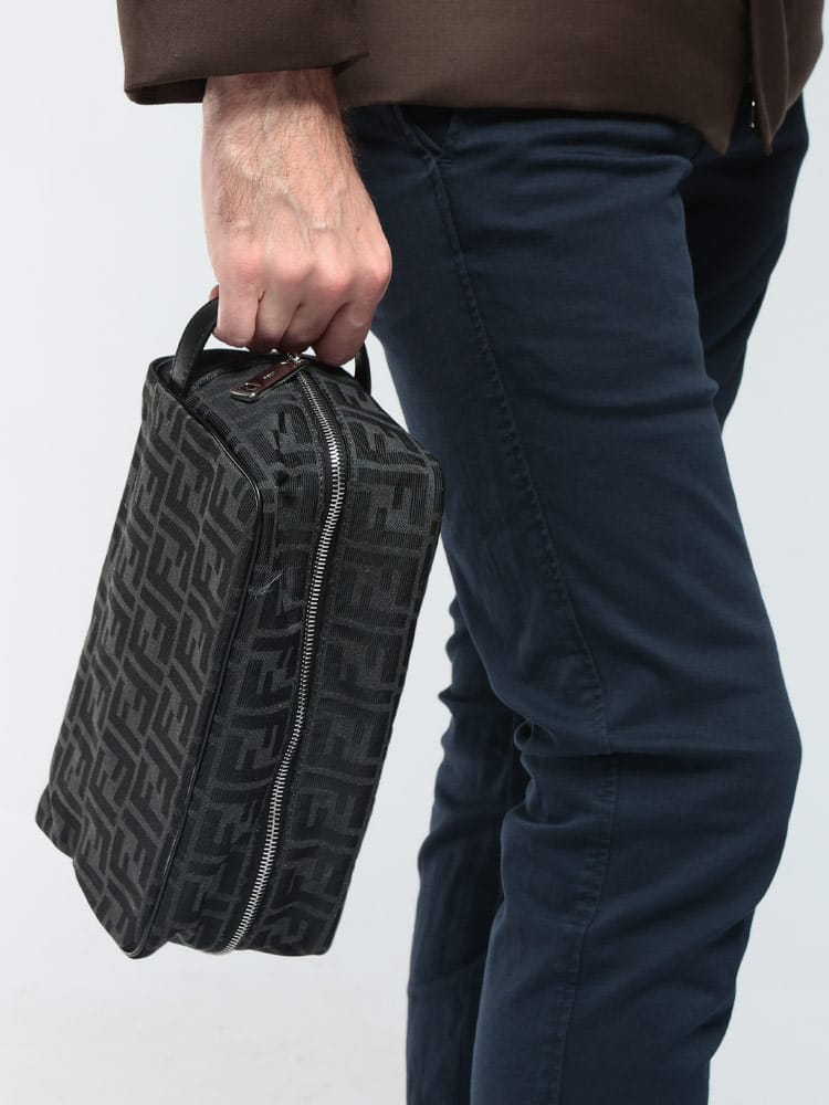 FENDI (フェンディ) FFジャカード ファブリック ポーチ FD7N0141ALWK メンズ