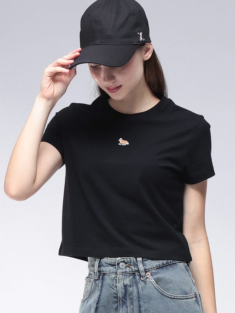 MAISON KITSUNE (メゾンキツネ) ワンポイント クルーネック 半袖 Tシャツ BABY FOX BABY KNLPW0111KJ7026 レディース