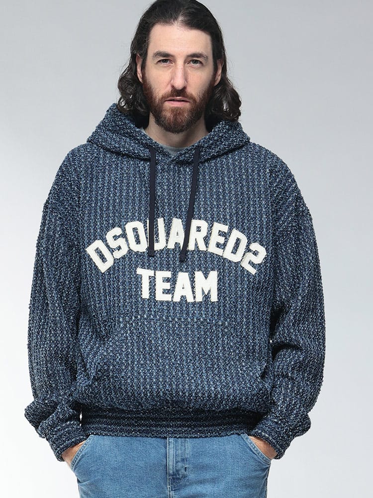 DSQUARED2 (ディースクエアード) ツイード風デニム プルオーバー 