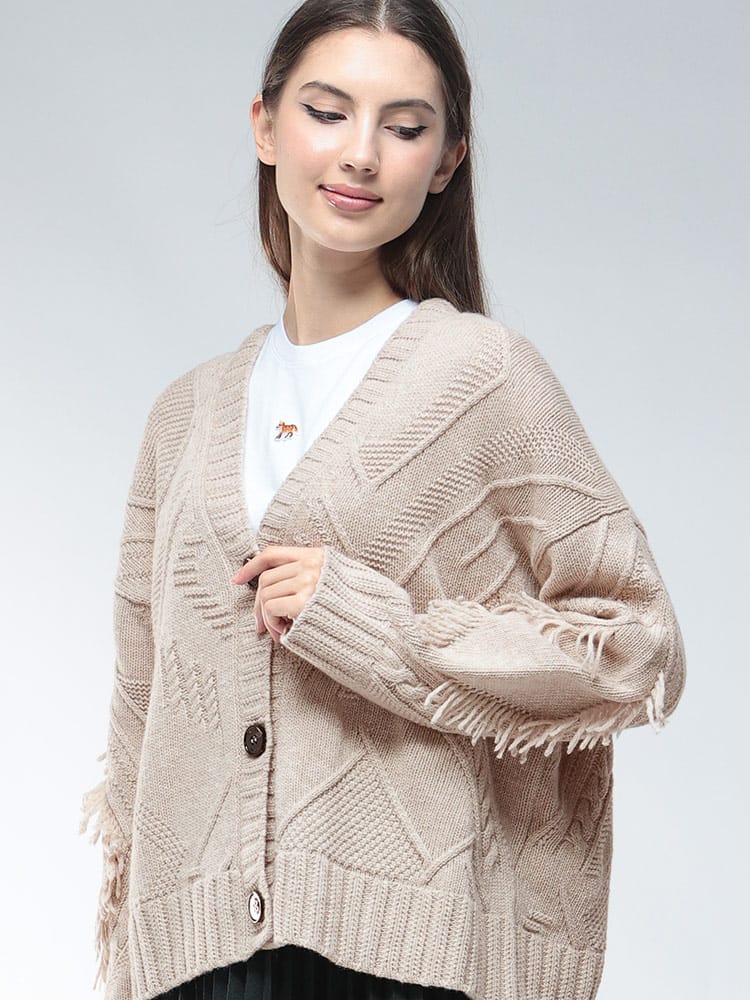 WEEKEND MAX MARA (ウィークエンド マックスマーラ) ウール ケーブルニット カーディガン MXLSTALLO5 レディース