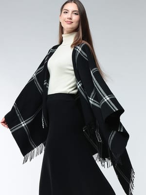 WEEKEND MAX MARA (ウィークエンド マックス マーラ) カシミヤ混 チェック柄 ケープ MXLGARDA レディース