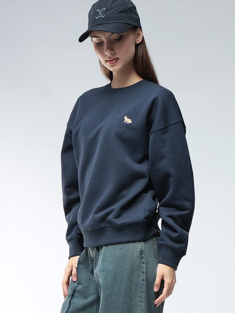 MAISON KITSUNE (メゾンキツネ) ワンポイント クルーネック  トレーナー BABY FOX KNLPW0307KM0341 レディース