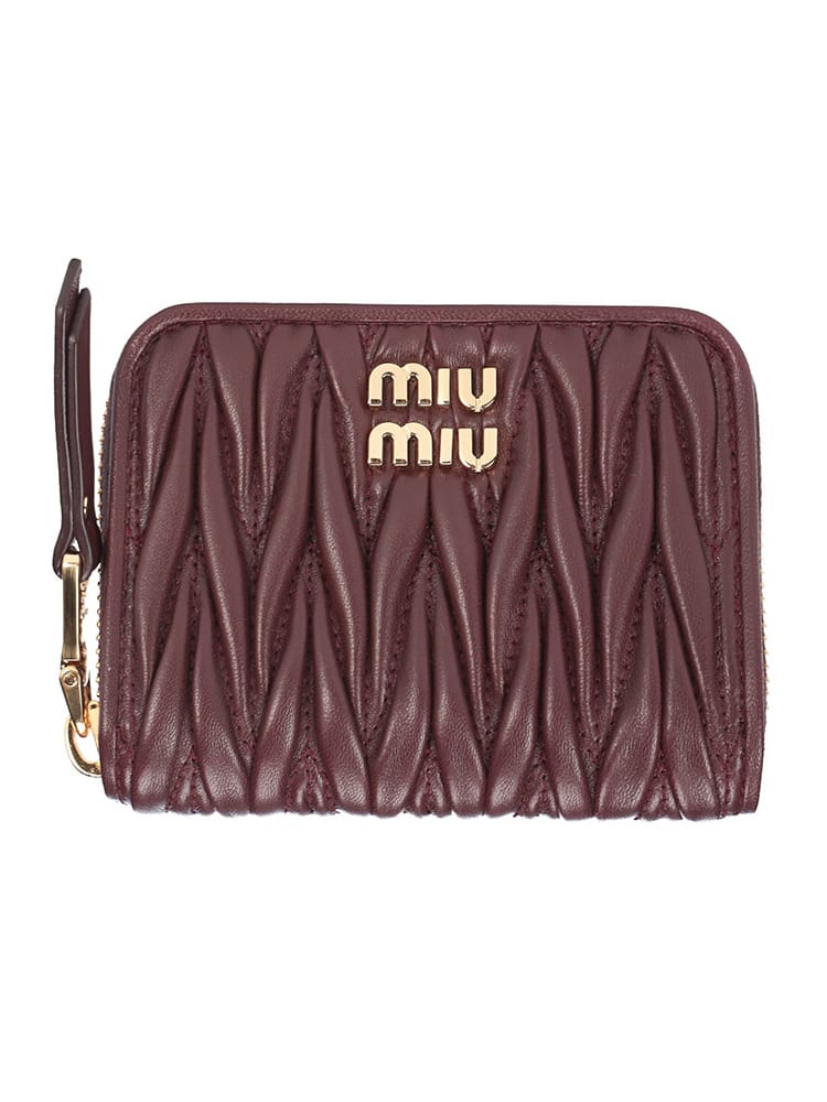 MIU MIU (ミュウミュウ) ナッパレザー マテラッセモチーフ ジップ ミニ財布 コインケース 小銭入れ MIU5MM268AFPP レディース
