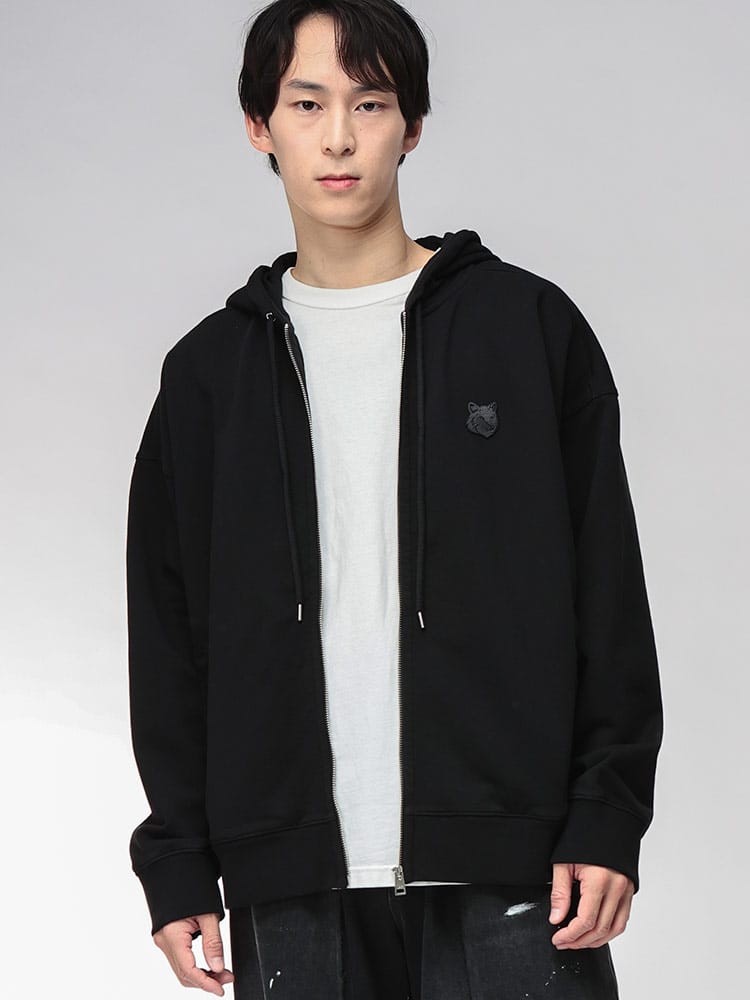 Maison Kitsune (メゾン キツネ) スウェット 刺繍 フルジップ パーカー FOX HEAD KNPM2138KM0340 メンズ