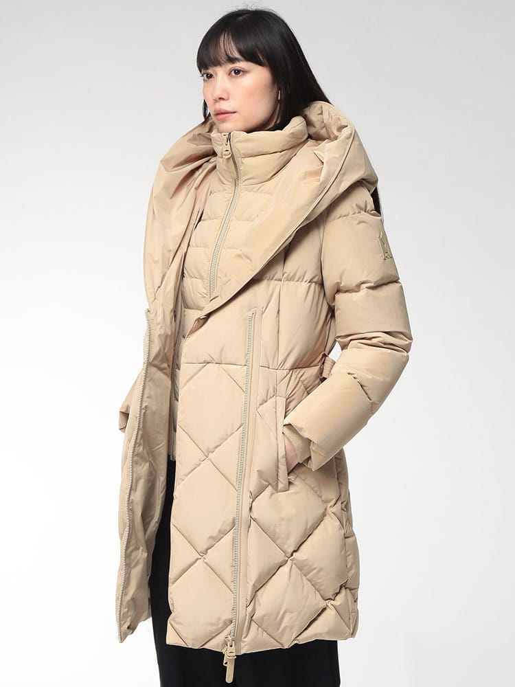 MACKAGE (マッカージュ) フード ウエストベルト付き フルジップ ダウンコート AYUMI MKGLAYUMI5 レディース