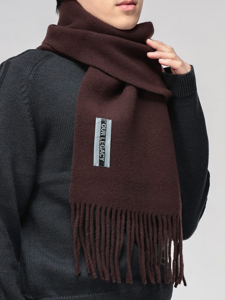 OUR LEGACY (アワーレガシー) ウール ロゴ フリンジ マフラー ESTATE エステイト OLA4258ECD メンズ