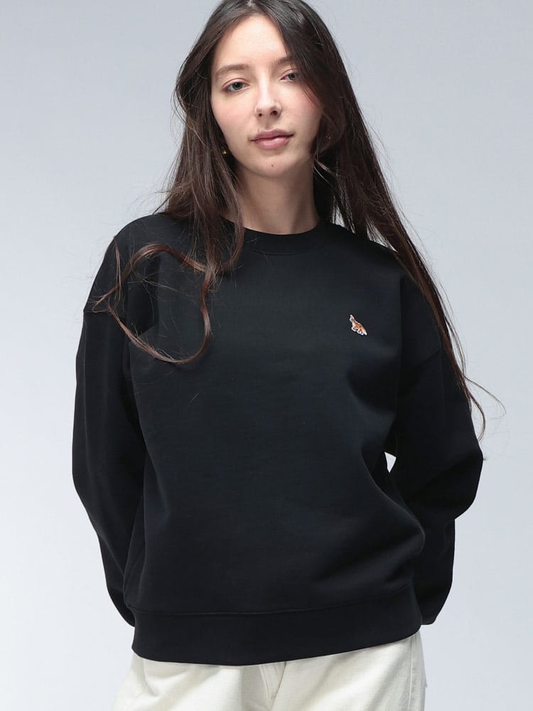 Maison Kitsune (メゾン キツネ) ベイビー フォックス コンフォート スウェット トレーナー KNLPW XS S M L 1XL  トップス スウェット【サカゼン公式通販】 メゾンキツネ　黒　トレーナー