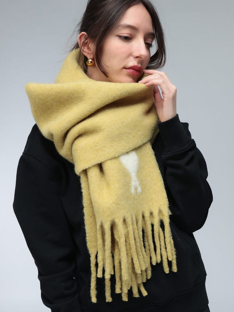 AMI PARIS (アミパリス) アルパカ混 オーバーサイズ スカーフ 大判 マフラー Ami De Coeur AMLH25USF673AW4 レディース