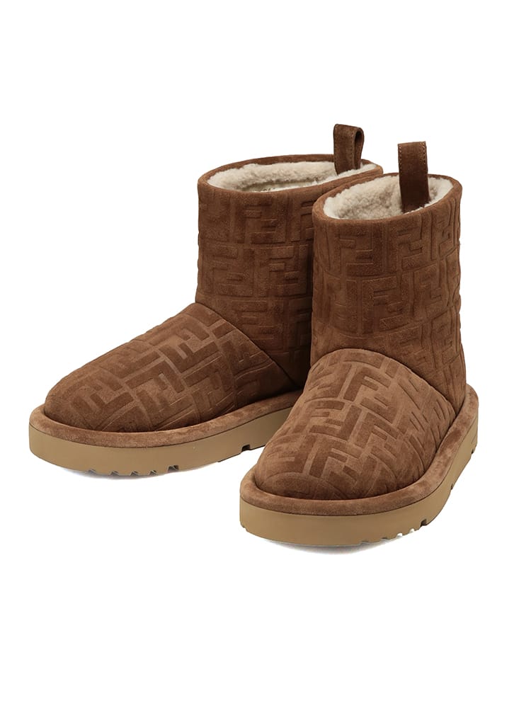 FENDI (フェンディ) ロゴ FFモチーフ スエード アンクル ムートン ブーツ FD7U1822ASA1 メンズ