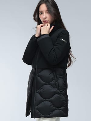 TATRAS (タトラス) ロゴ ジャージコンビ 異素材 スタンド フルジップ ダウンコート FESTUCA フェストゥカ TRLFESTUCA5 レディース