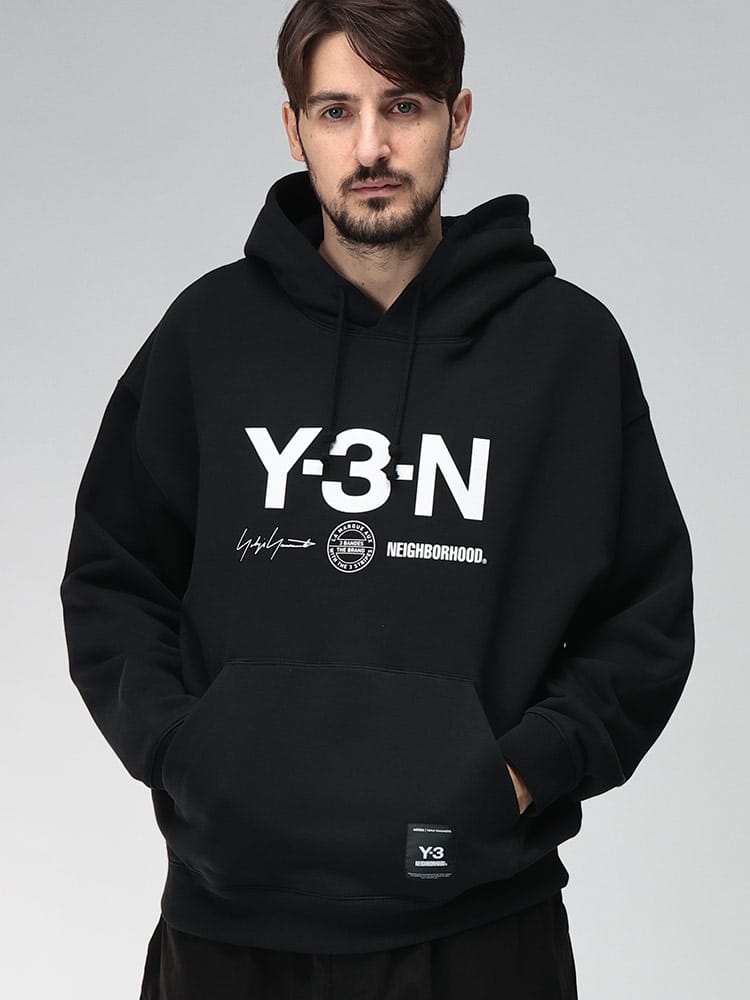 Y-3 (ワイスリー) NEIGHBORHOOD コラボ ロゴ プリント スウェット プルオーバー パーカー NBHD GRAPHIC HOODIE Y3JW7004 メンズ