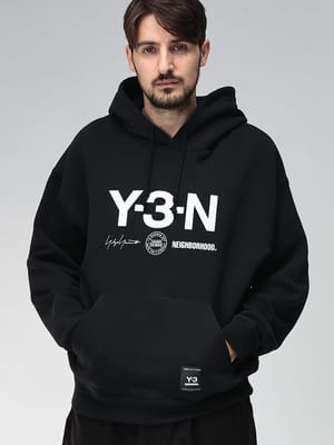 Y-3 (ワイスリー) NEIGHBORHOOD コラボ ロゴ プリント スウェット プルオーバー パーカー NBHD GRAPHIC HOODIE Y3JW7004 メンズ