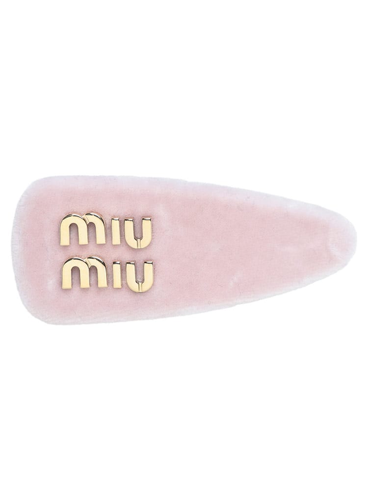 MIU MIU (ミュウミュウ) ロゴ ベルベット ヘアクリップ バレッタ MIU5IF092068 レディース