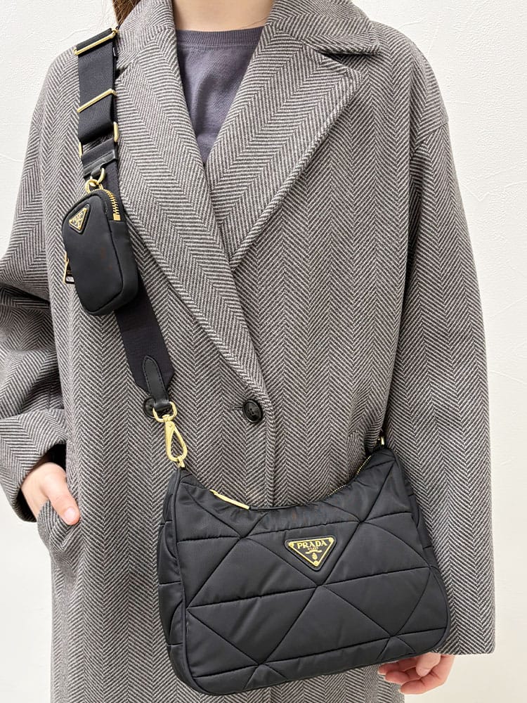 PRADA (プラダ) ロゴ トライアングルロゴ パデット Re-Nylon ショルダーバッグ PRL1BC151VD9M レディース