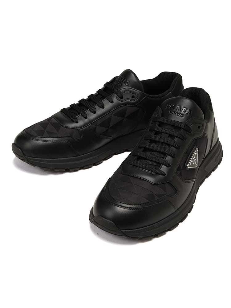 PRADA (プラダ) ロゴ トライアングルロゴ プレート ローカット スニーカー PRAX PR2EE4443LNW メンズ