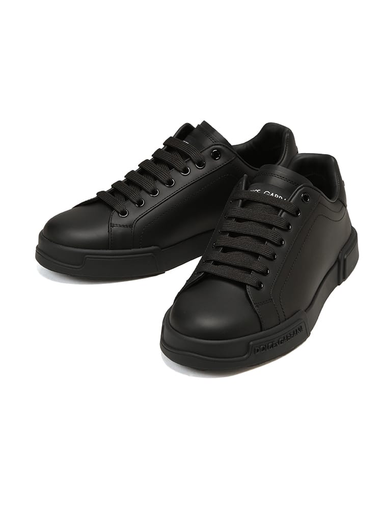 DOLCE＆GABBANA (ドルチェ ＆ ガッバーナ) ロゴ レザー ローカット スニーカー Portofino Light DGCS2332A1065 メンズ