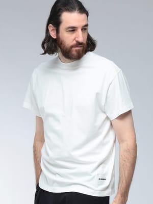 JIL SANDER (ジルサンダー) ロゴ タグ クルーネック コットン 半袖 Tシャツ JLGC0001J45048 メンズ