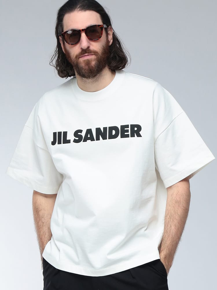 JIL SANDER (ジルサンダー) ロゴ プリント クルーネック コットン 半袖 Tシャツ JLGC0001J45148 メンズ