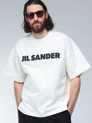 JIL SANDER (ジルサンダー) ロゴ プリント クルーネック コットン 半袖 Tシャツ JLGC0001J45148 メンズ