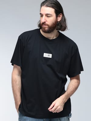 MM6 Maison Margiela (エムエムシックス メゾン マルジェラ) ロゴ タグ ワンポイント クルーネック コットン 半袖 Tシャツ MM6GC0032M20170 メンズ