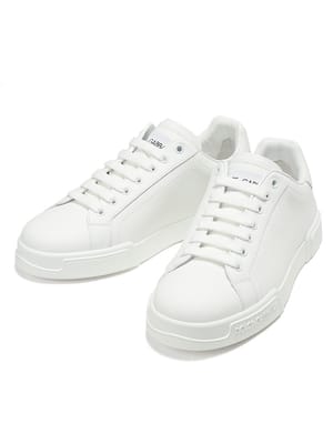 DOLCE＆GABBANA (ドルチェ ＆ ガッバーナ) ロゴ レザー ローカット レースアップ スニーカー シューズ DGCS2332A1065 メンズ