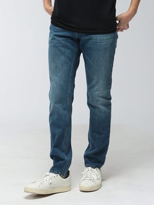 DOLCE＆GABBANA (ドルチェ ＆ ガッバーナ) メンズ ジーンズ ロゴ プレート 5P ジップフライ デニム パンツ DGGYJCCDG8NZ5