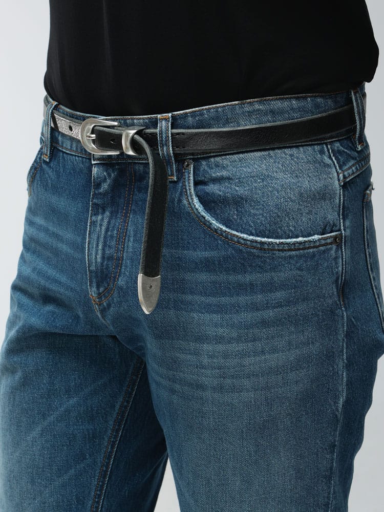 OUR LEGACY (アワーレガシー) メンズ ベルト カーフレザー 2cm幅 ピンバックル カジュアル ベルト OLA2208BBLA