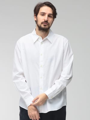 OUR LEGACY (アワーレガシー) メンズ シャツ 長袖 無地 レギュラーカラー White Liquid Poplin OLM4242BWP