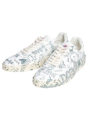 DSQUARED2 (ディースクエアード) メンズ スニーカー ロゴ プリント 総柄 ローカット レースアップ シューズ Rider ライダー D2SNM0451