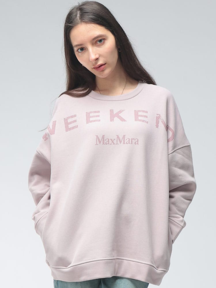 MAX MARA (マックスマーラ) レディース トレーナー 長袖 ビッグロゴ 裏起毛 クルーネック スウェット プルオーバー GOMMOSO ゴンモーゾ MXLGOMMOSO6