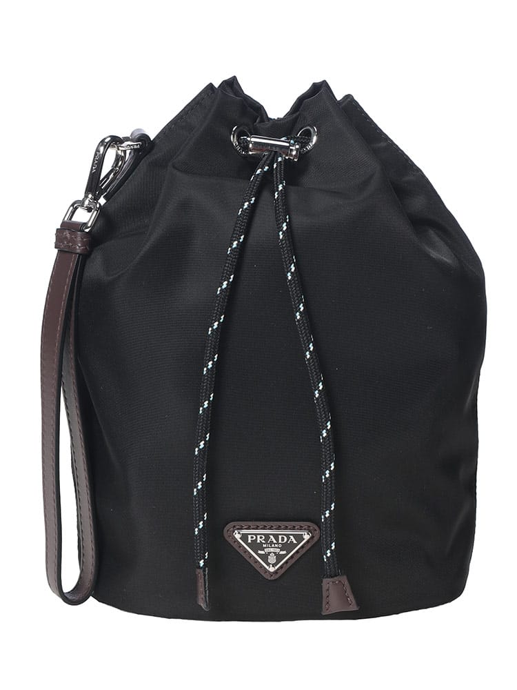 PRADA (プラダ) メンズ ポーチ トライアングル ロゴ スピードロック レザーストラップ ナイロン ハンドバッグ Re-Nylon PR2NE0672HEI