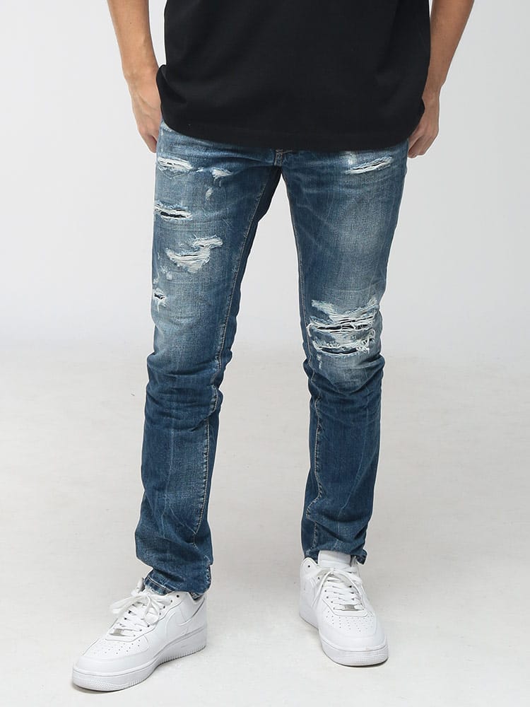 DSQUARED2 (ディースクエアード) メンズ ジーンズ ダメージ ボタンフライ デニムパンツ TEDDY D2LB1854D30011
