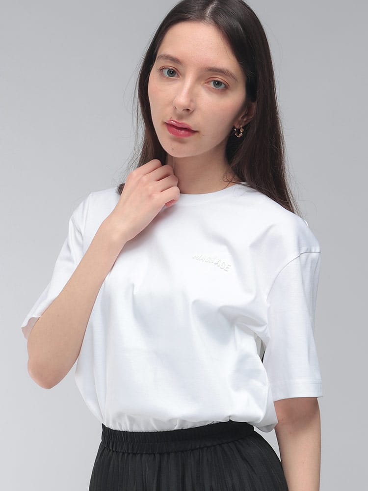 MACKAGE (マッカージュ) レディース Tシャツ 半袖 ロゴ 無地 クルーネック コットン カットソー MKGLTEEW6