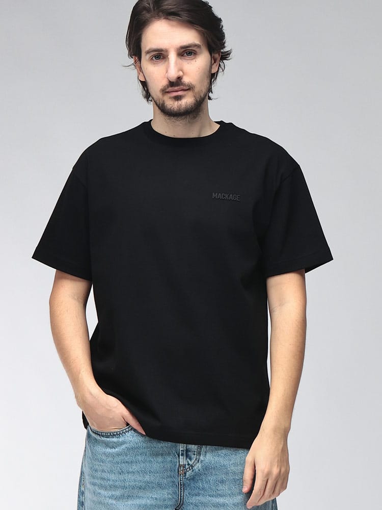 MACKAGE (マッカージュ) メンズ Tシャツ 半袖 胸ロゴ クルーネック カットソー MKGTEER6