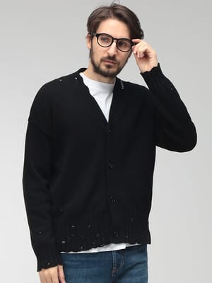 MARNI (マルニ) メンズ カーディガン 長袖 ダメージ マルニシンボル ニット MACDMG0136A0UFC
