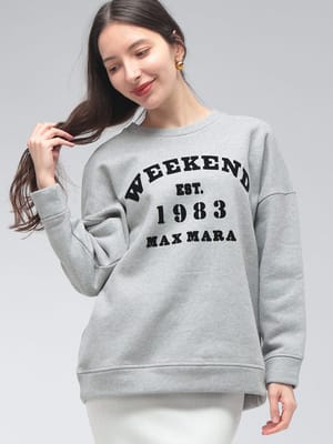 WEEKEND MAX MARA (ウィークエンド マックスマーラ) レディース トレーナー スウェット 長袖 レタリングデザイン ロゴプリント オーバーサイズ スウェット MXLGOMMOSO6