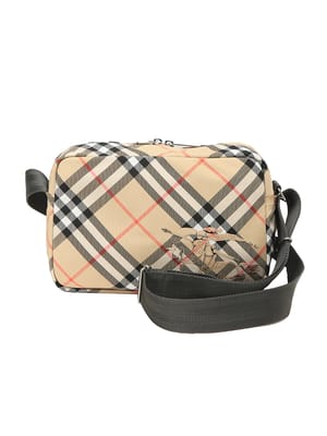 BURBERRY (バーバリー) メンズ ボディバッグ ロゴ チェック柄 ショルダーバッグ BB80913201