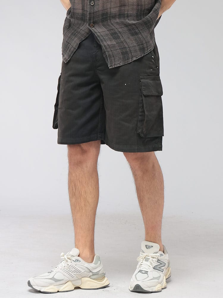 OUR LEGACY (アワーレガシー) メンズ ショートパンツ ペイント ジップフライ カーゴ ショーツ Nebula Wash OLM2264MSJH