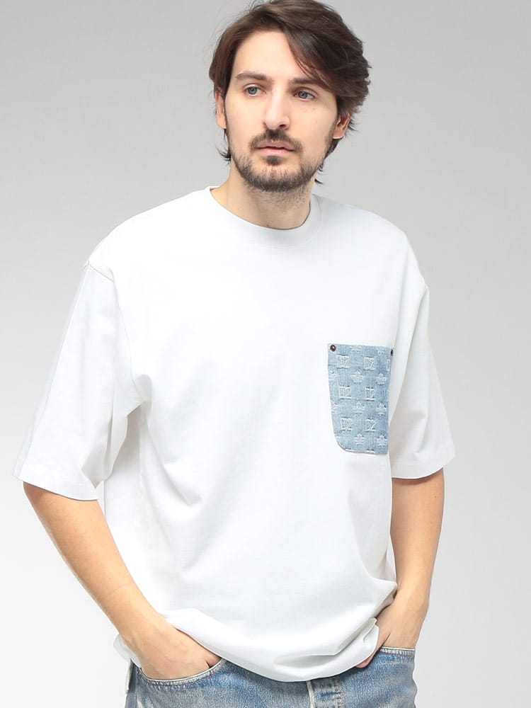 DSQUARED2 (ディースクエアード) メンズ Tシャツ 半袖 モノグラムロゴ 