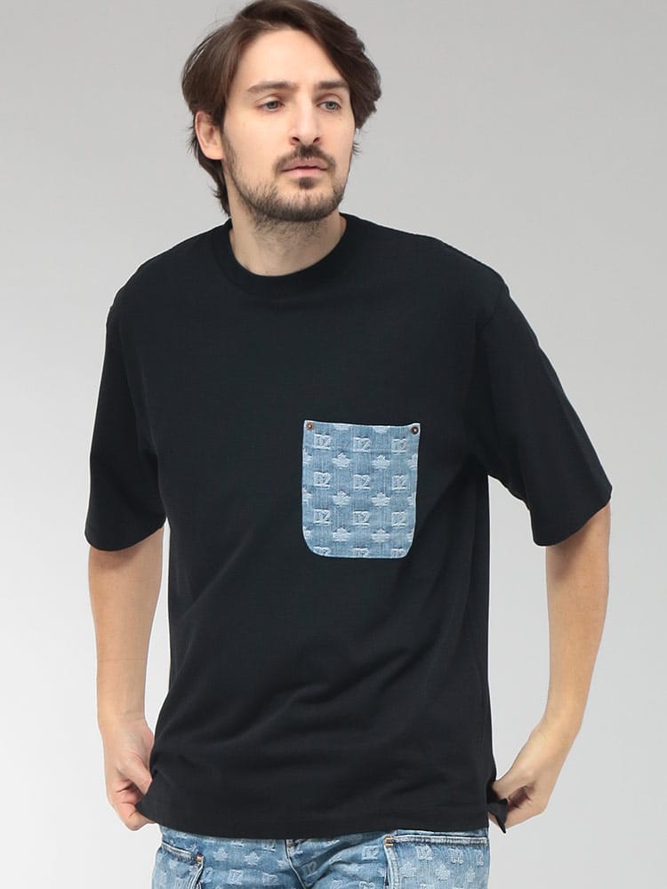DSQUARED2 (ディースクエアード) メンズ Tシャツ 半袖 モノグラムロゴ 